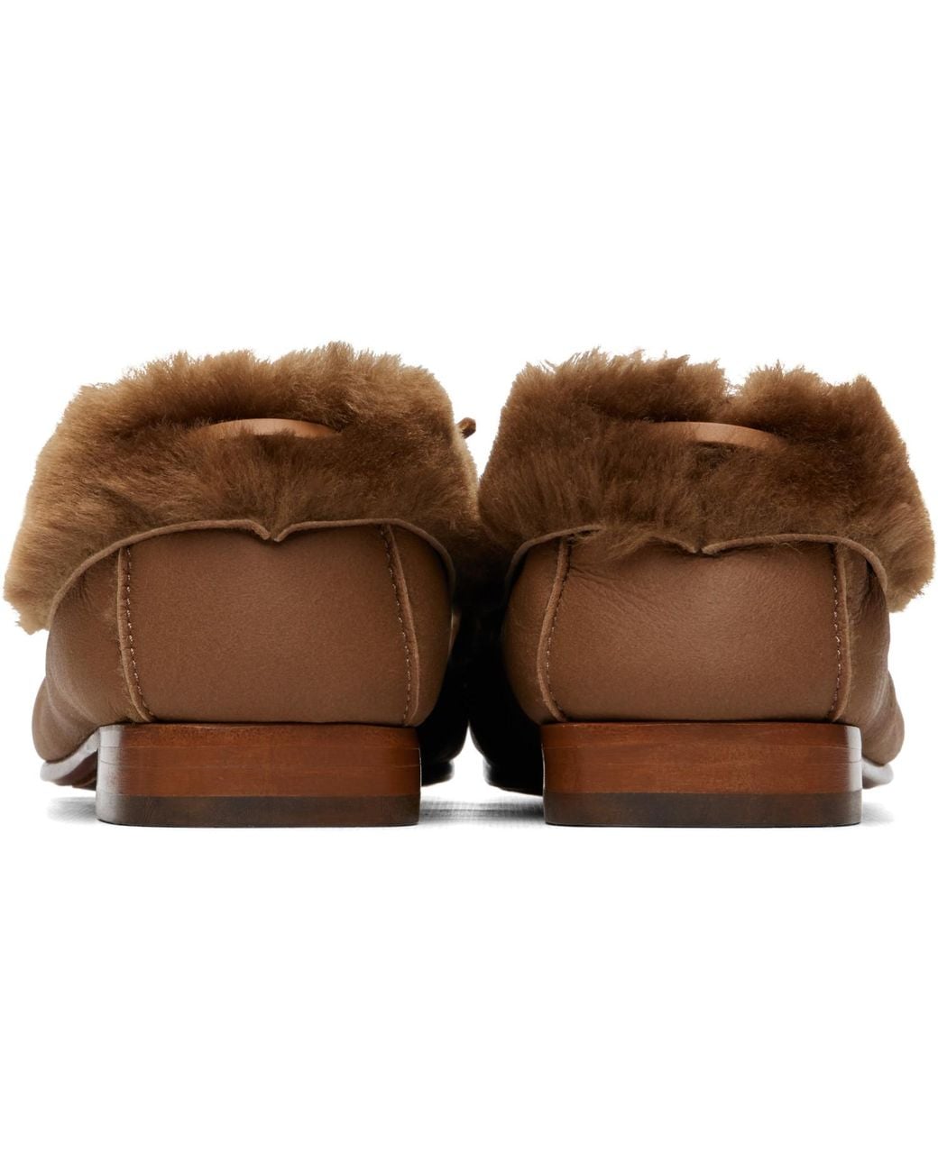 Hereu Brown Tan Tilla Shearling Loafers