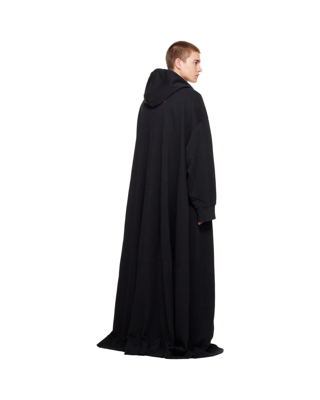 MATIERES FECALES Black 'Cult' Cape Coat for men