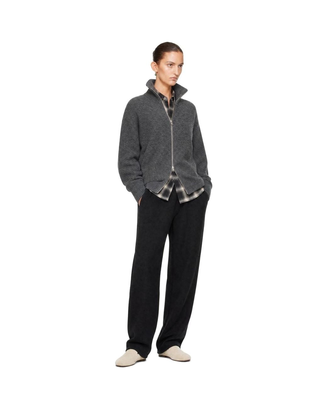 Ssstein Black Fleece Twist Trousers