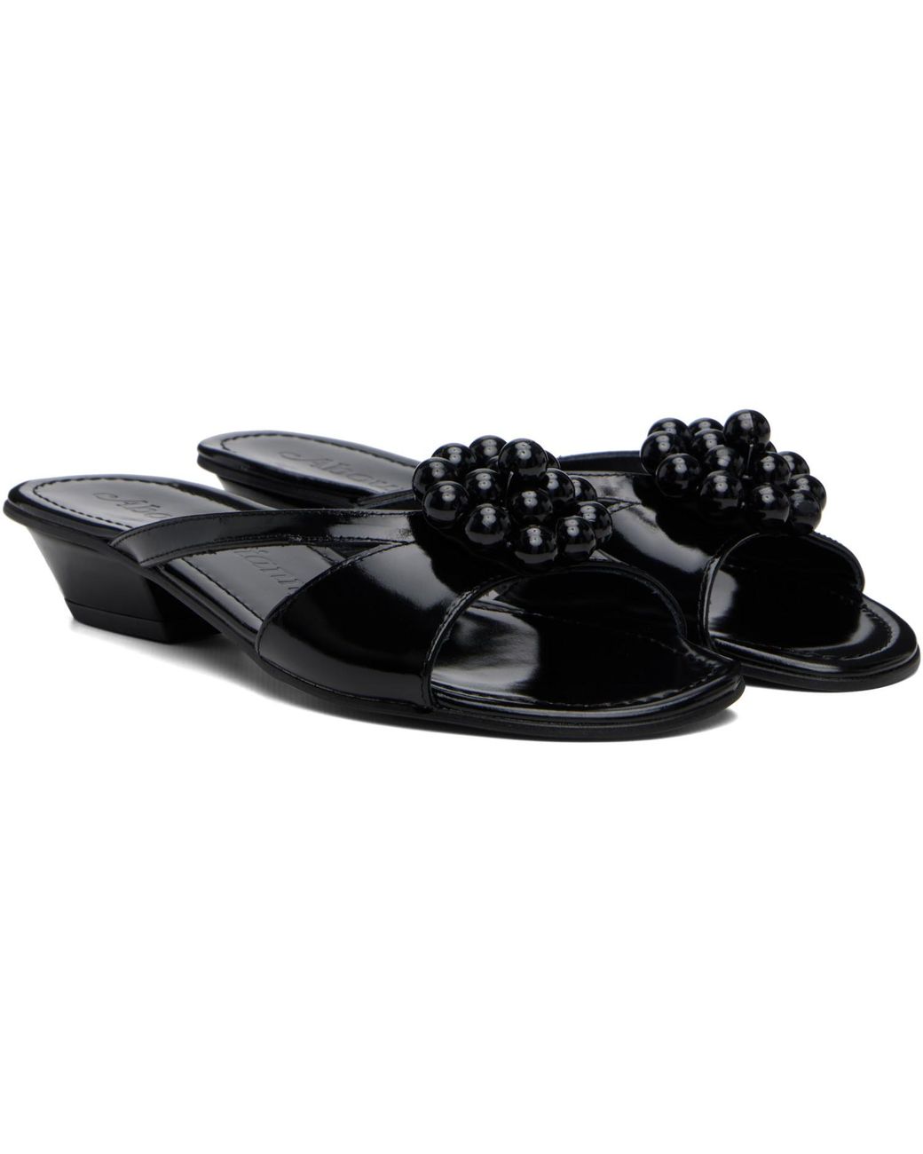 About Arianne Black Flora Heeled Sandals
