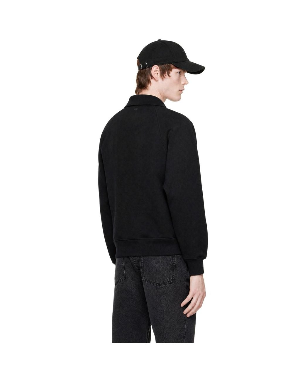 AMI Black Tonal Embossed Ami De Coeur Sweatshirt for men