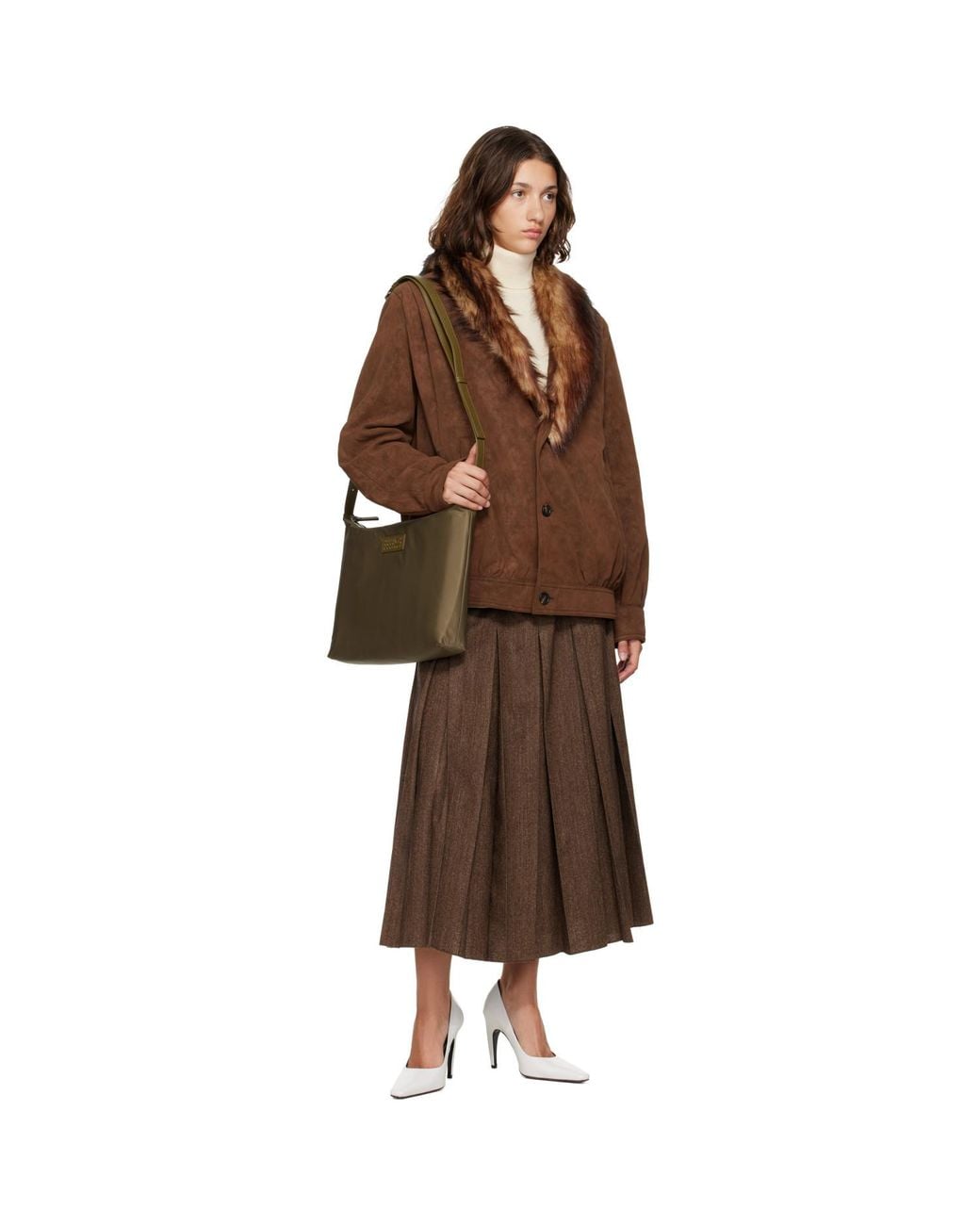 MM6 by Maison Margiela Brown Khaki Numeric Crossbody Bag