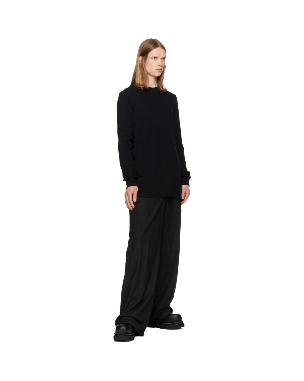 Rick Owens Black Tower Level Ls T-Shirt for men