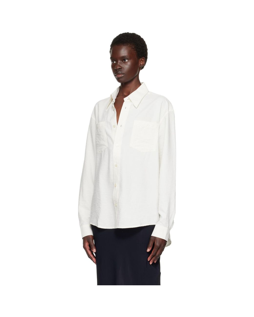 TONYWACK White Off- Silk Crêpe Shirt