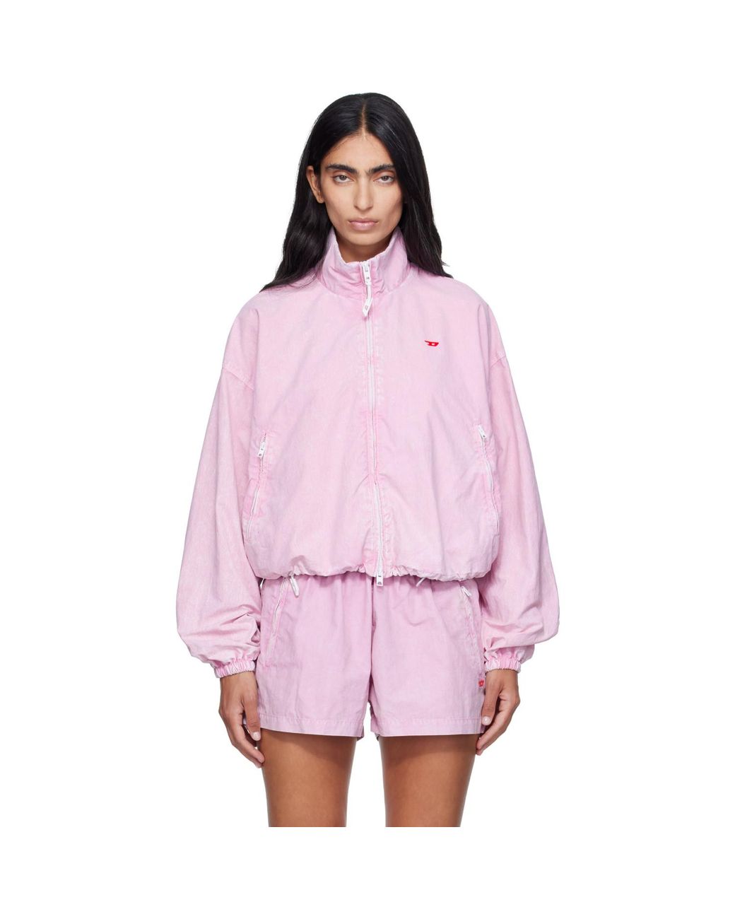 DIESEL Pink Faded Bomber Jacket