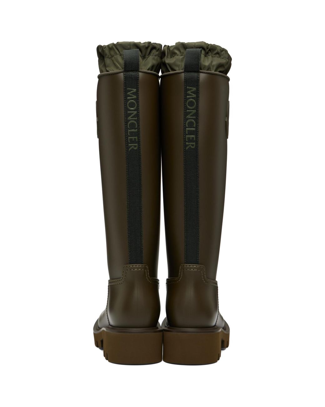 Moncler Green Khaki Kickstream High Rain Boots
