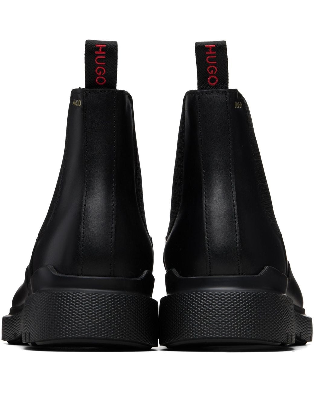 HUGO Leather Chelsea Boots in Black for Men | Lyst
