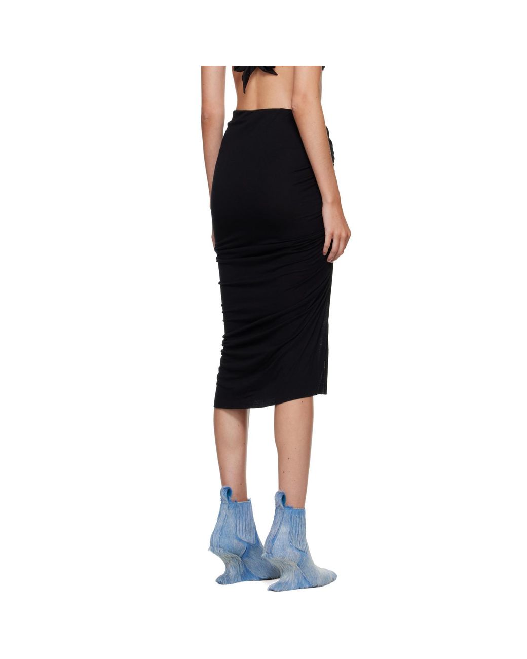 Rick Owens Black Tower Edfu Midi Skirt