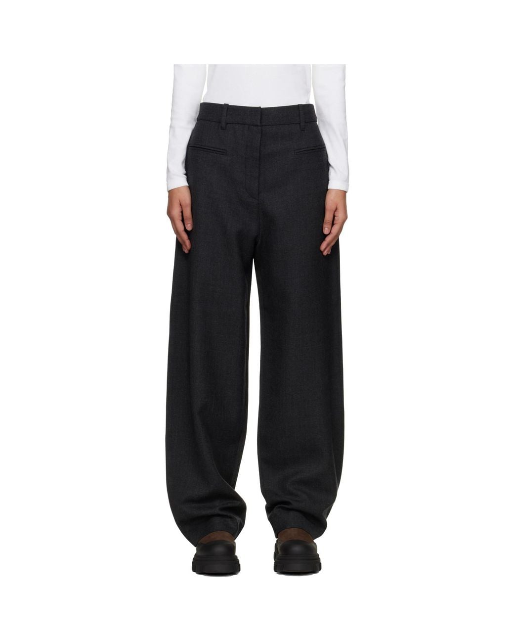 Ganni Black Wool Suiting Trousers