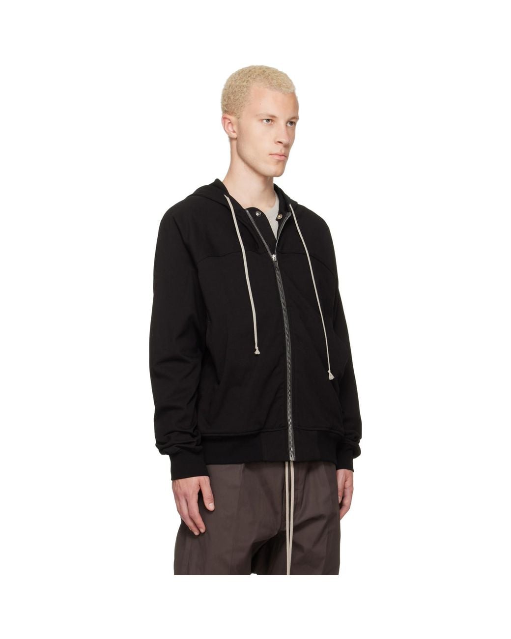 Rick Owens Black Tower Windbreaker Hoodie for men