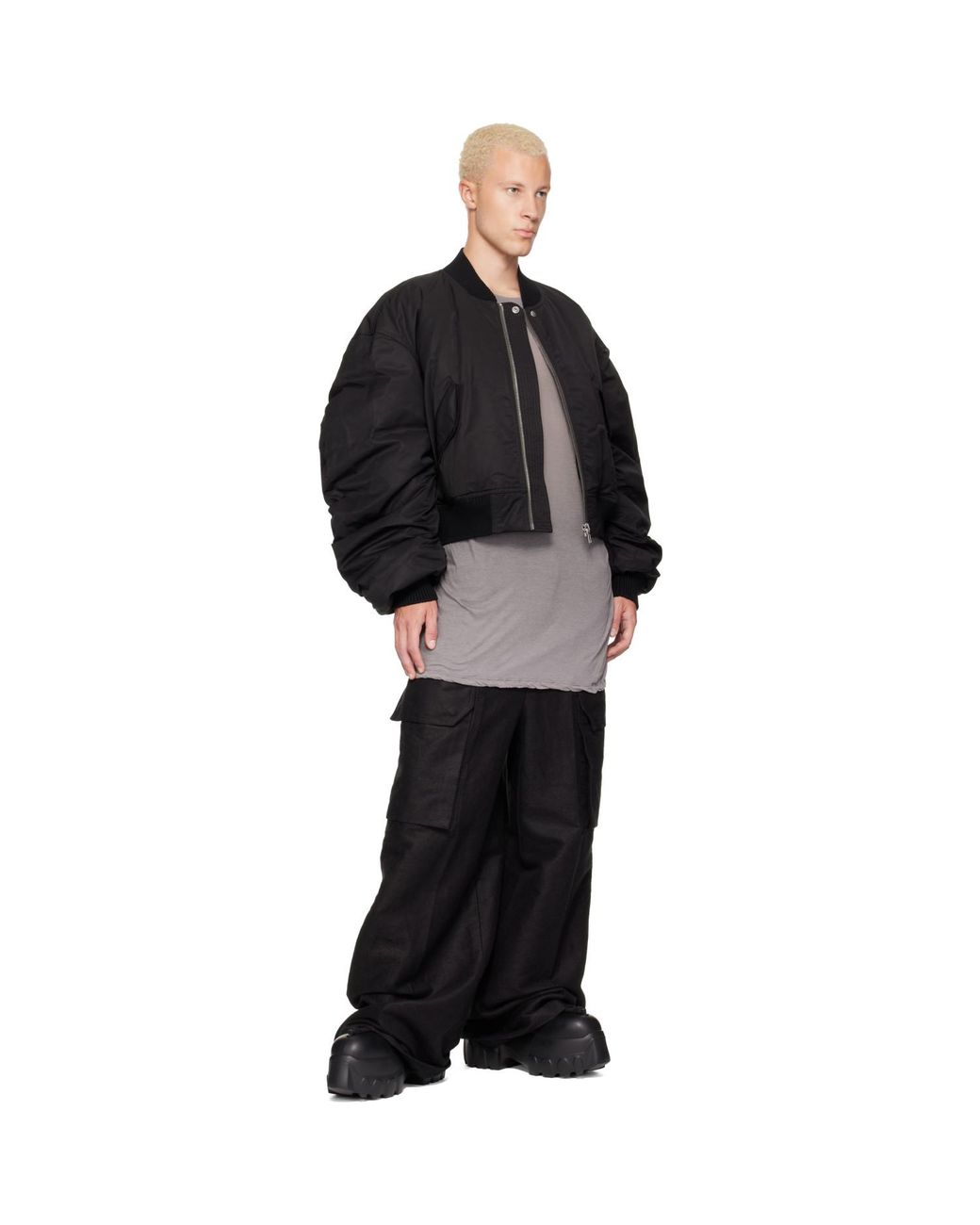 Rick Owens Black Tower Secchia Down Flight Jacket for men