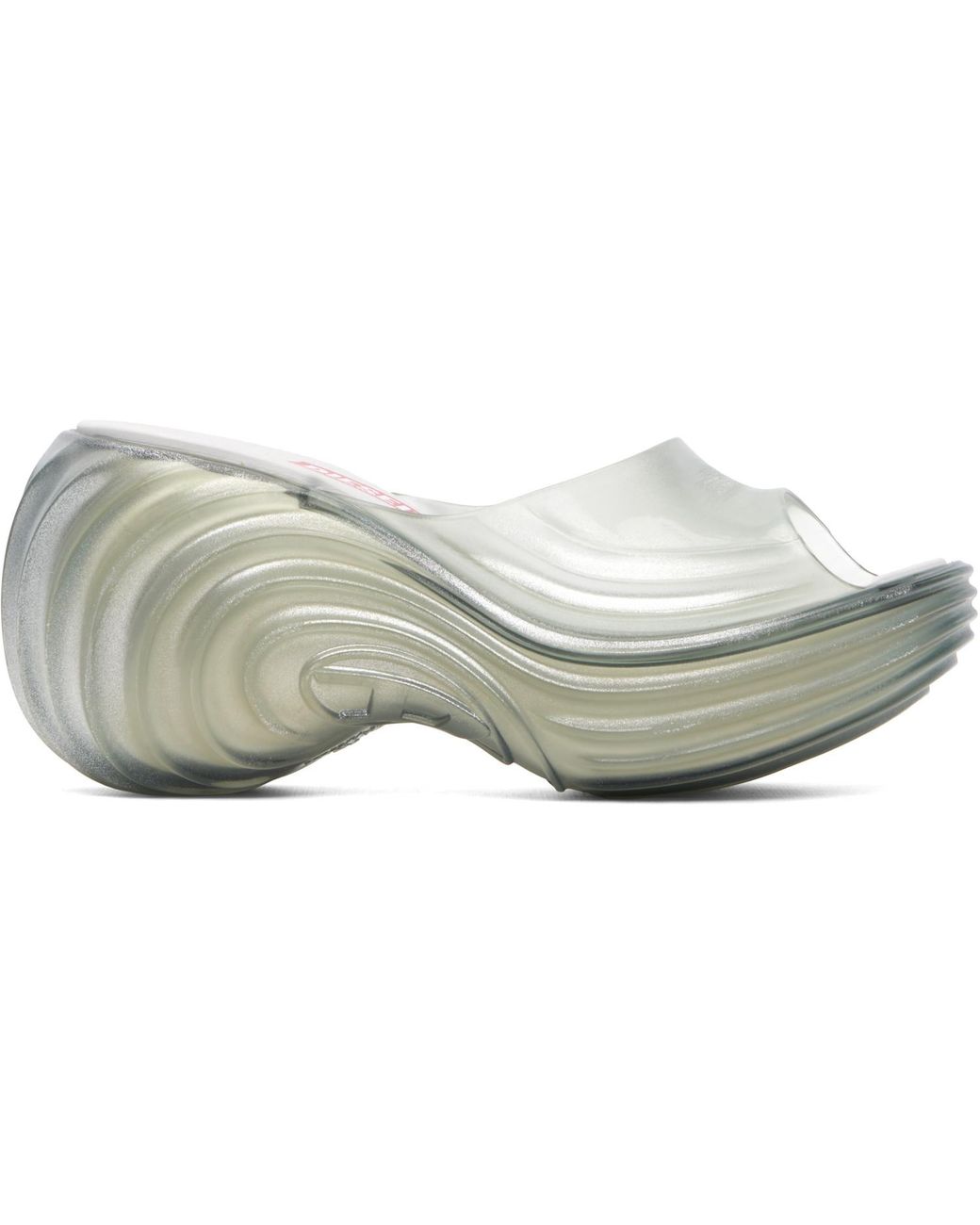 DIESEL Gray Transparent Melissa Edition Platform Mule Sandals