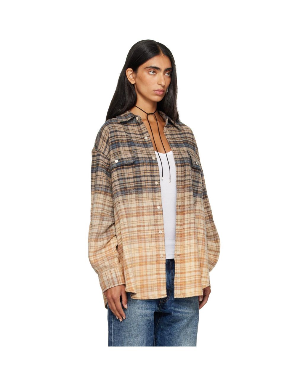 R13 Brown Boyfriend Shirt