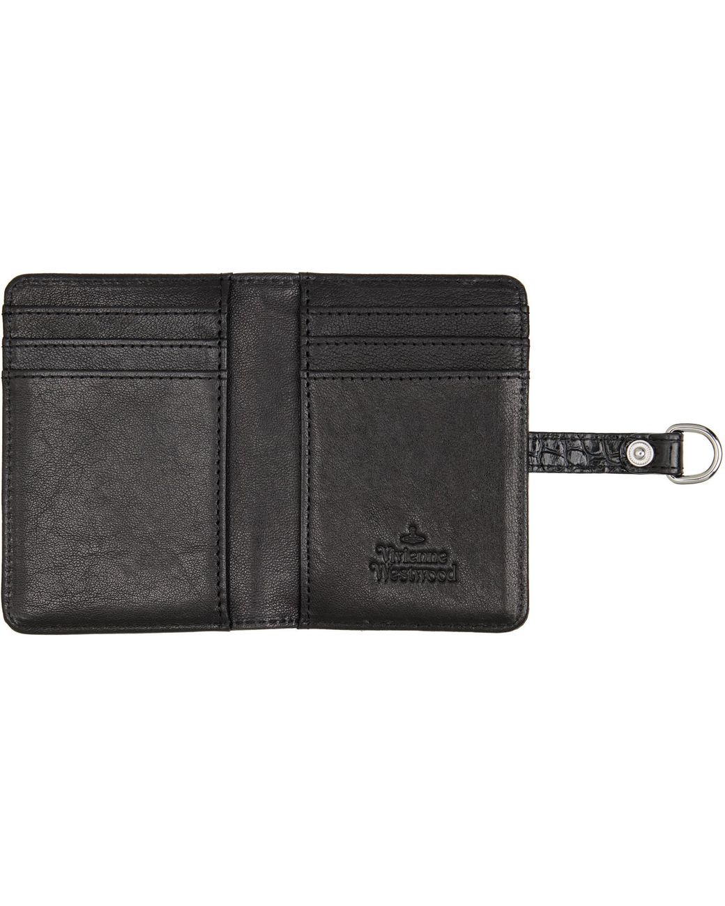 Vivienne Westwood Black Vertical Flap Card Holder for men
