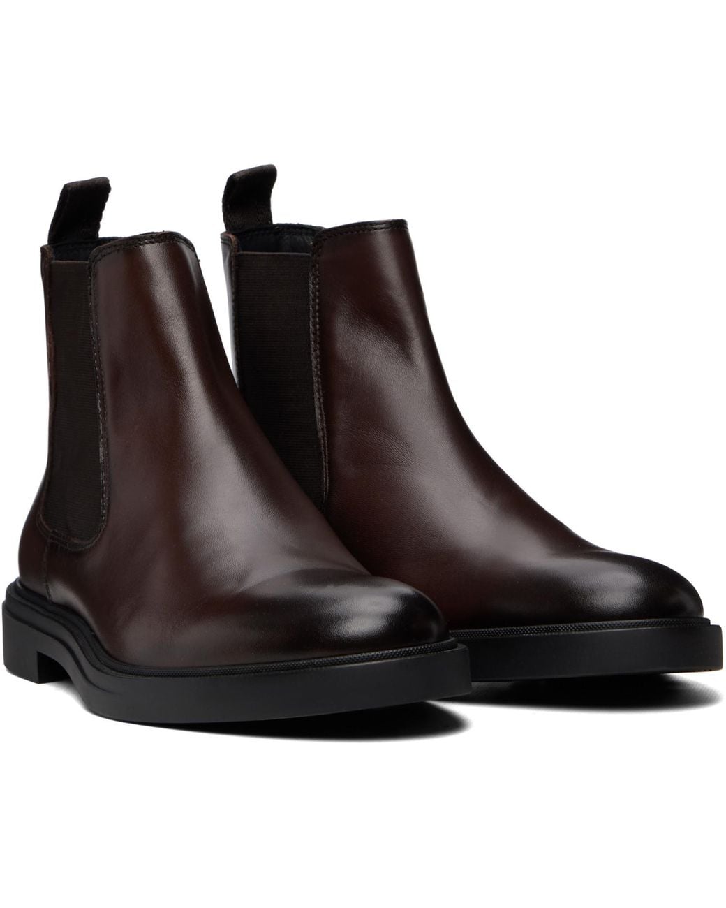 BOSS Signature Stitch Chelsea Boots in Brown for Men | Lyst