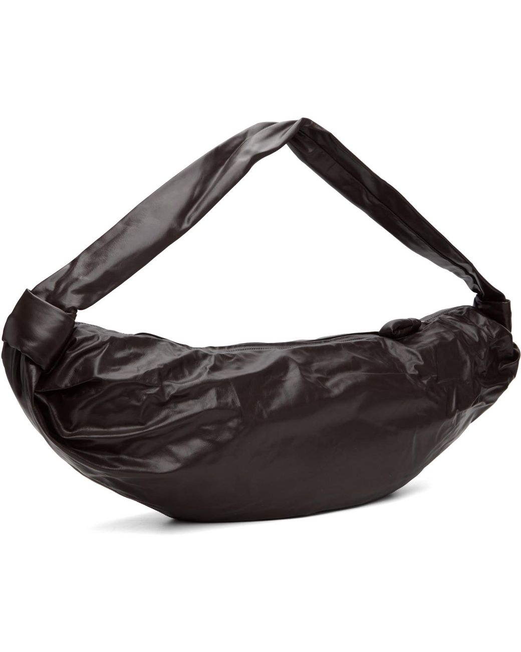 Lemaire Black Large Soft Croissant Bag for men