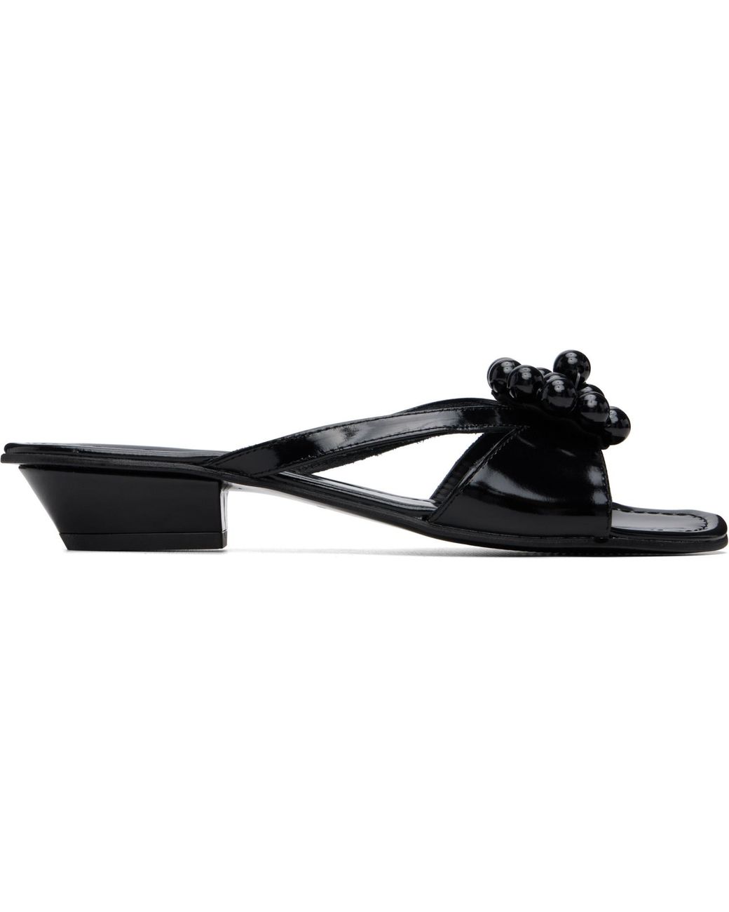 About Arianne Black Flora Heeled Sandals