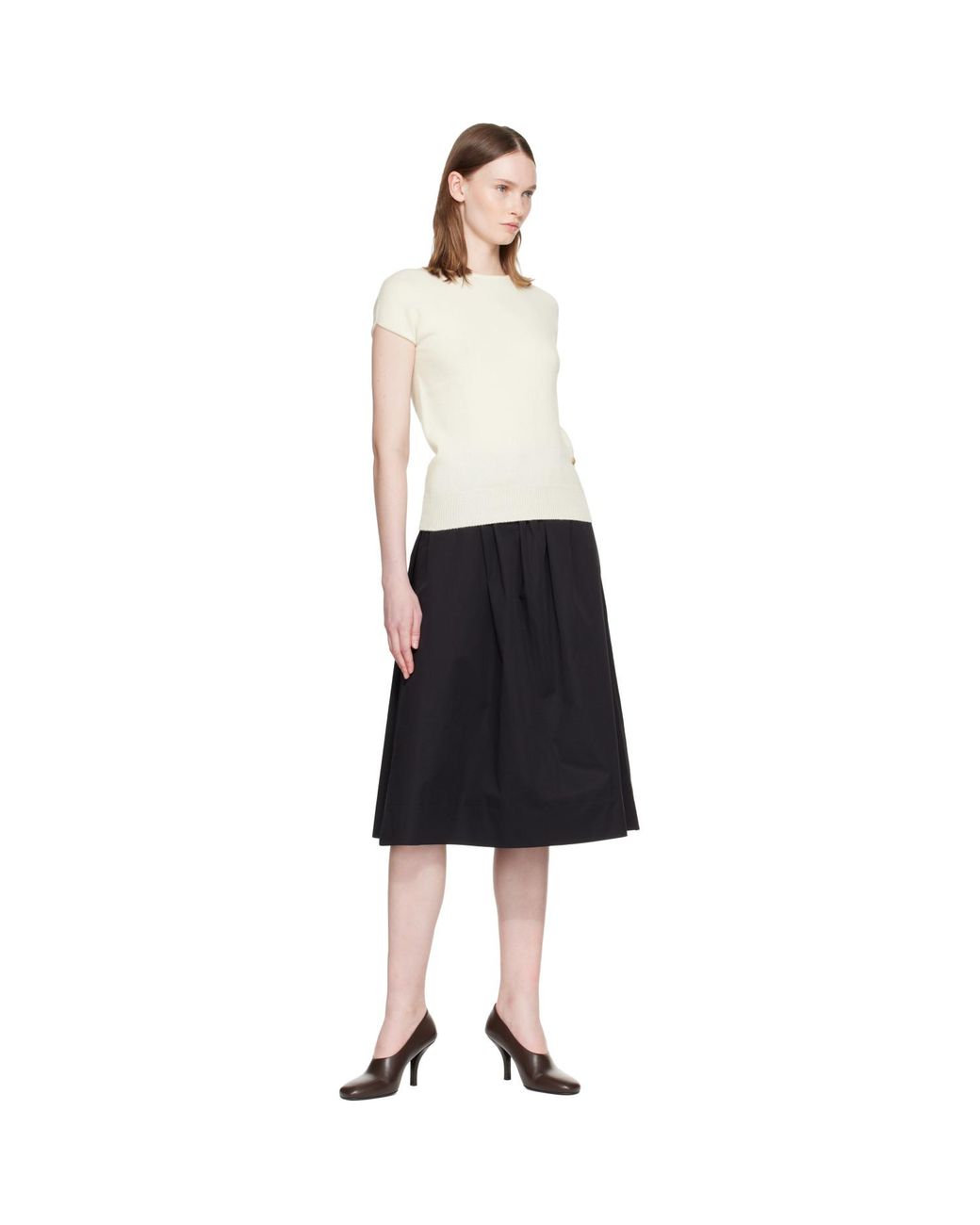 Balmain White Short Sleeve Cashmere Sweater
