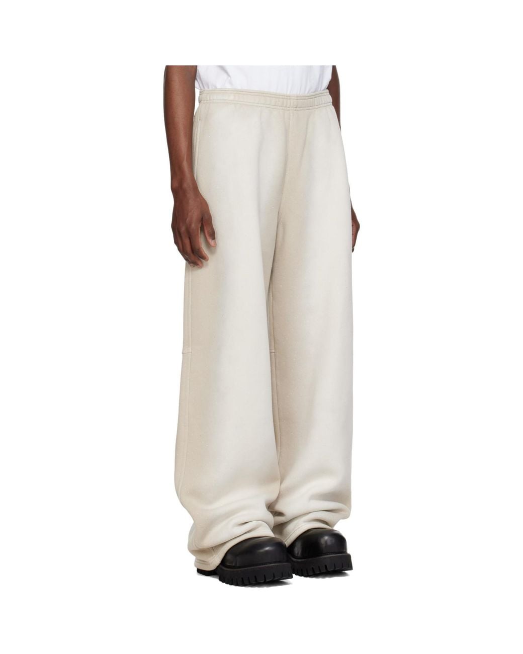 Alexander Wang White Allover Hotfix Mid-Rise Sweatpants for men