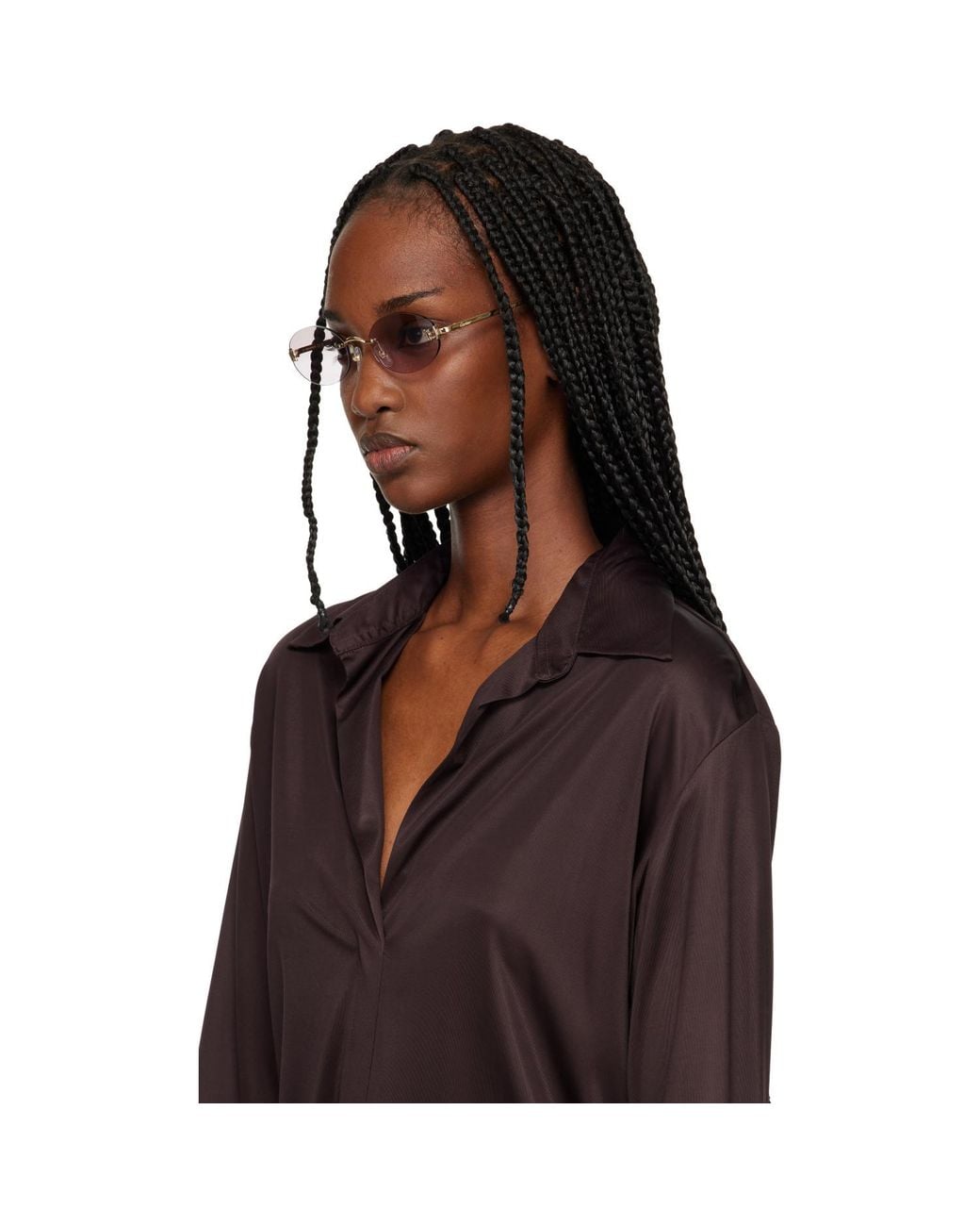 Cartier Black Signature C Oval Rimless Sunglasses