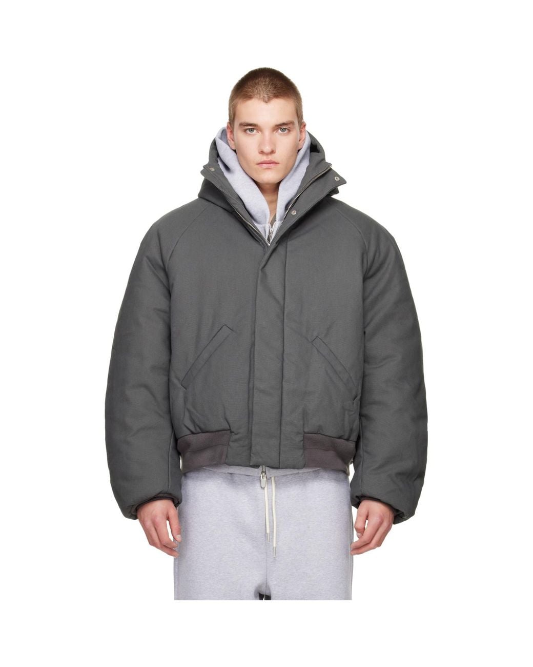Seventh Gray Orb Puffer Coat for men
