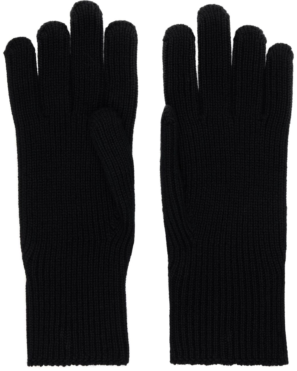 Moncler Black Wool Gloves for men