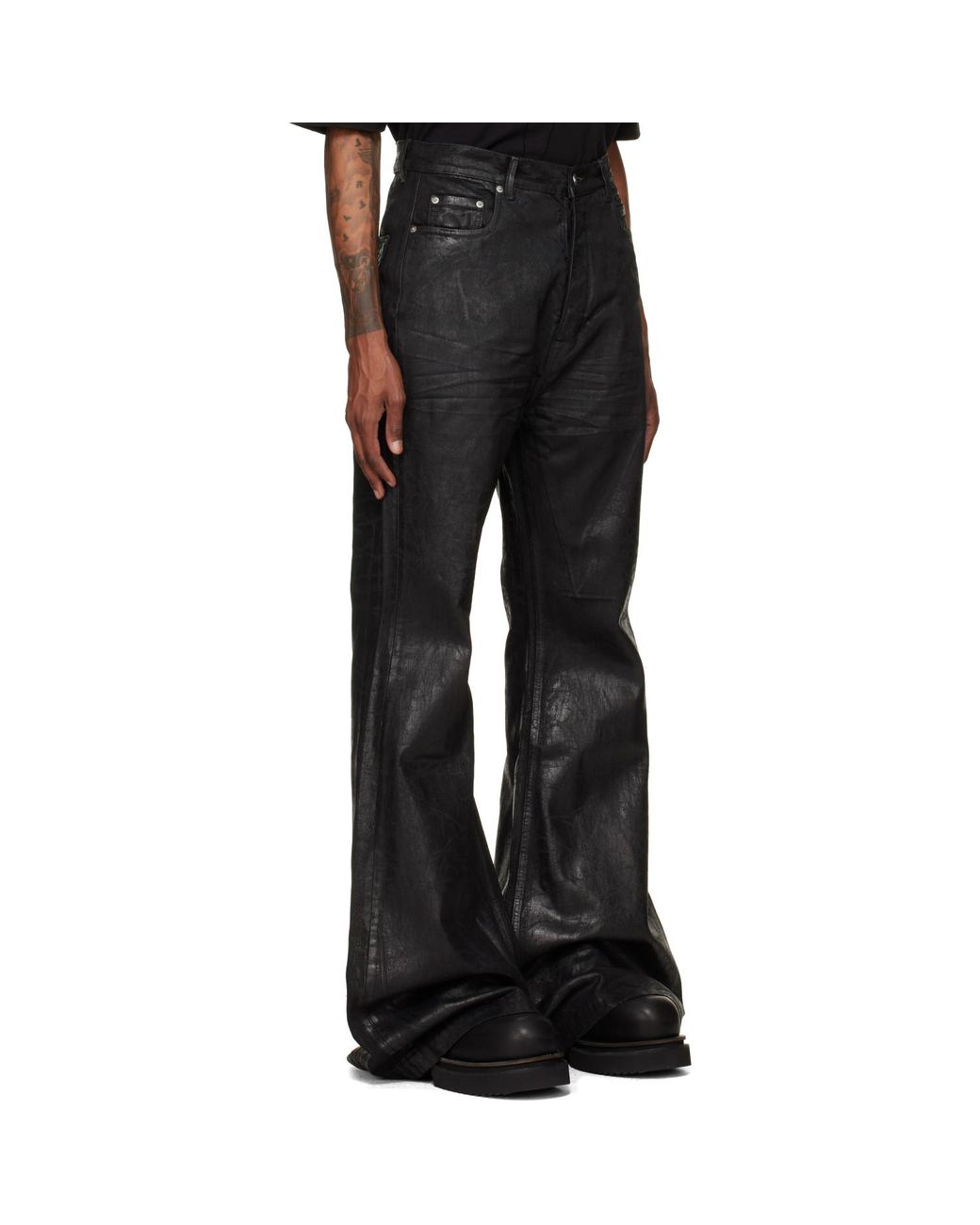 Rick Owens Black Tower Bolan Bootcut Jeans for men