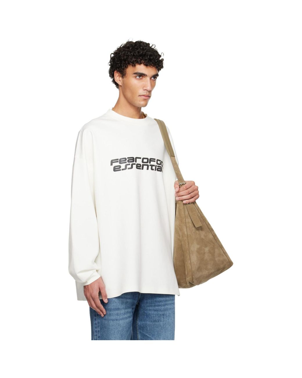 Fear Of God White Off- Holiday Ponte 90S Long Sleeve T-Shirt for men