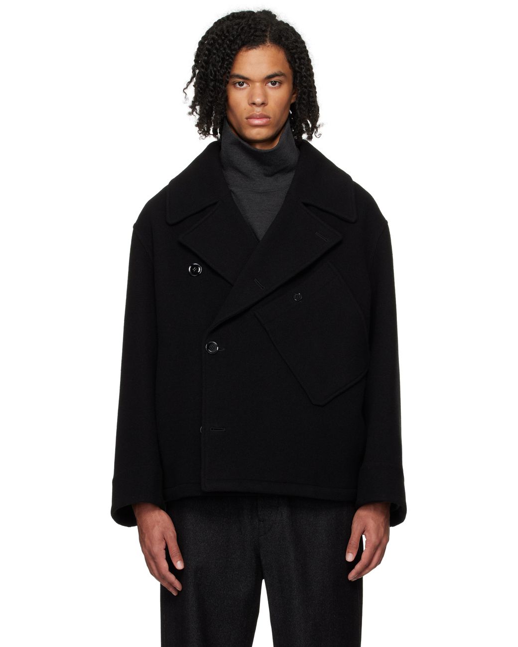 【美品】【46】24AW LEMAIRE ブラック Dispatch ピーコート Black Dispatch Peacoat | LEMAIRE