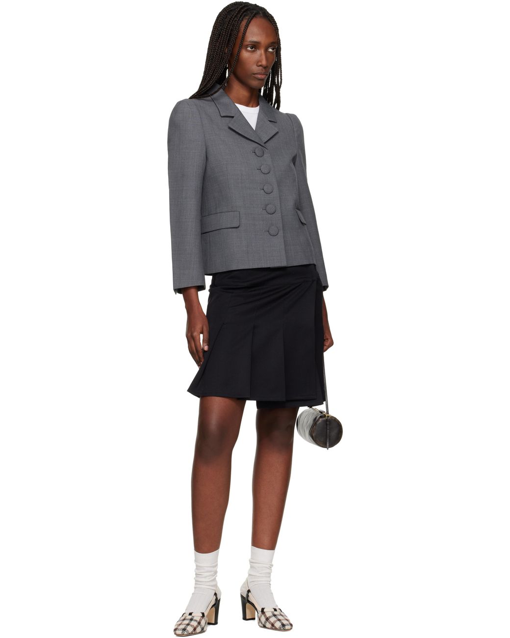 ShuShu/Tong Gray Lapel Short Blazer