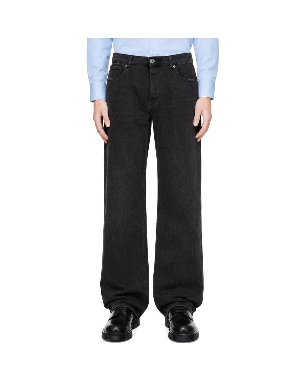 AMI Black Large-Fit Jeans for men
