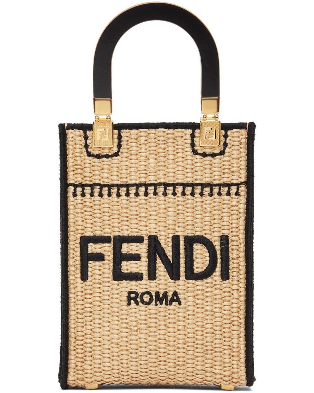 fendi straw tote bag