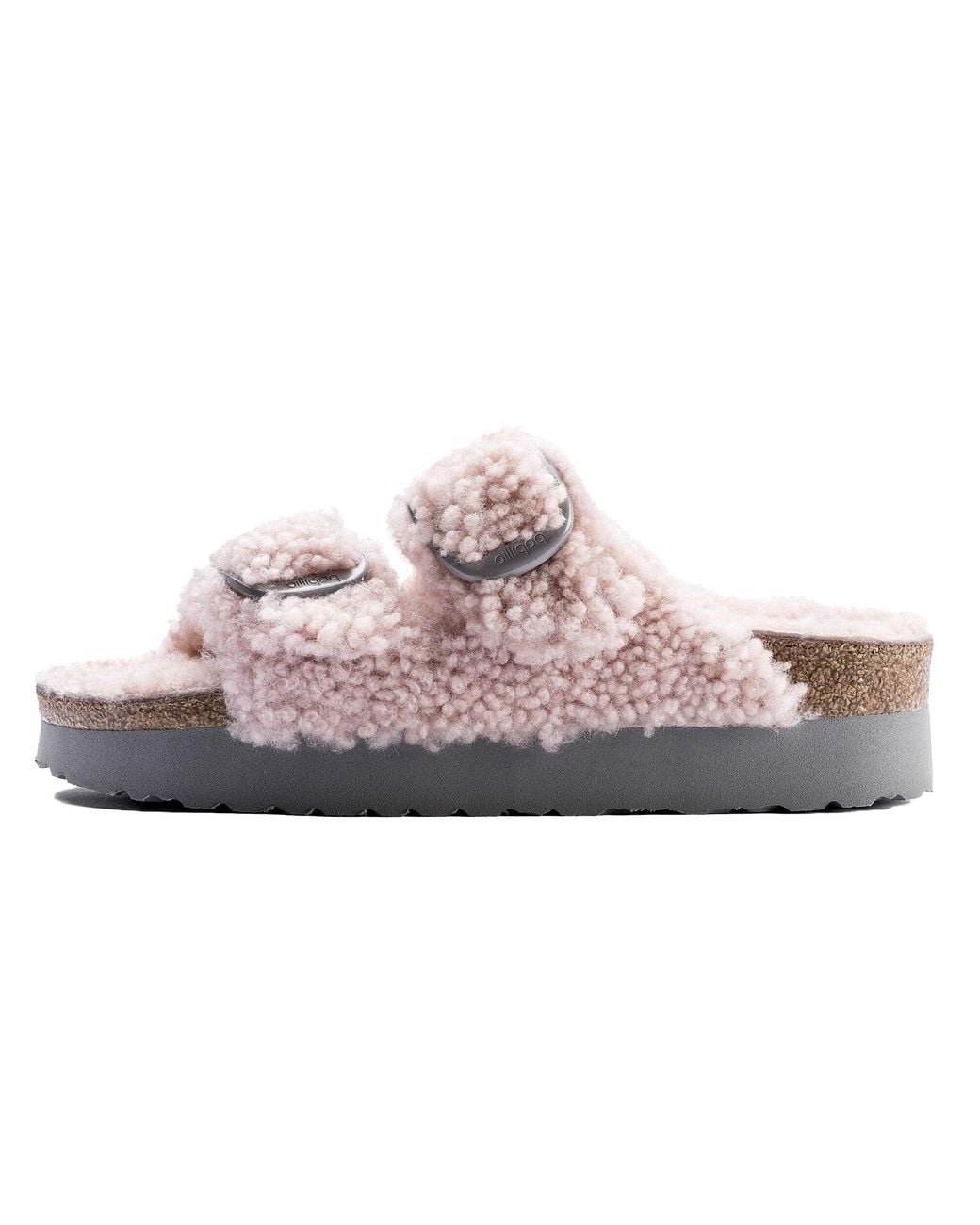 Birkenstock Black Arizona Big Buckle Shearling "Teddy Crystal Rose" 1017643"