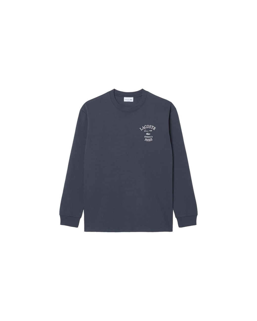 Lacoste Blue Relaxed Fit Long Sleeved Embroidered T-Shirt "Dark" Th9773 51 S5T" for men