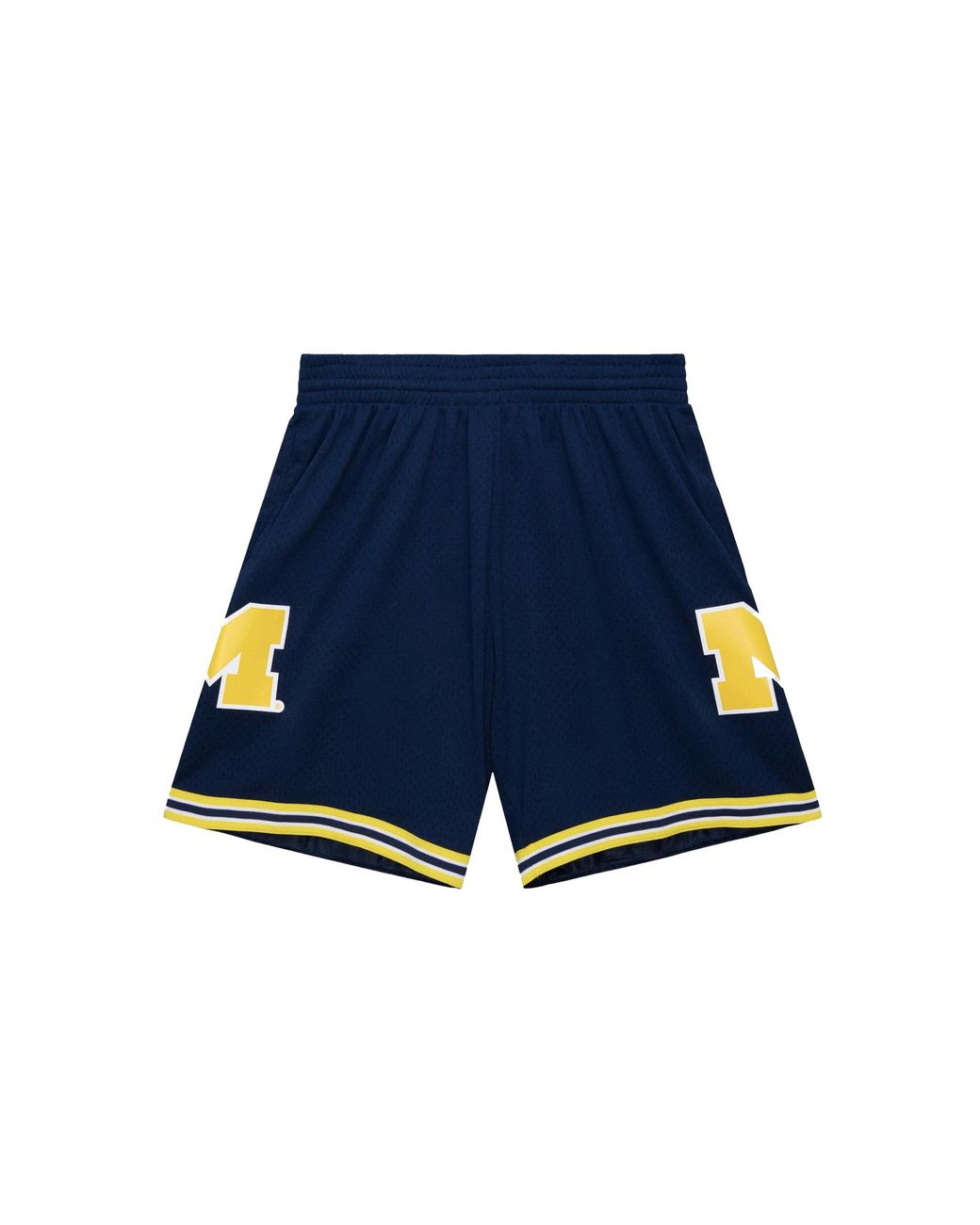 Mitchell & Ness Blue Road Shorts "Ncaa Michigan Wolverines 1991" Smsh4209 Umi91Pppasbl" for men