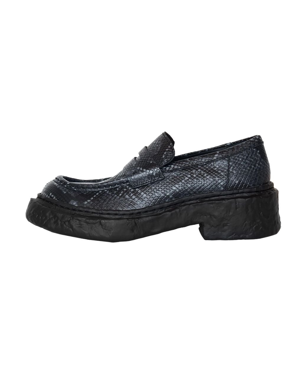 CAMPERLAB Black Vamonos Printed Python Loafer A500023007" for men