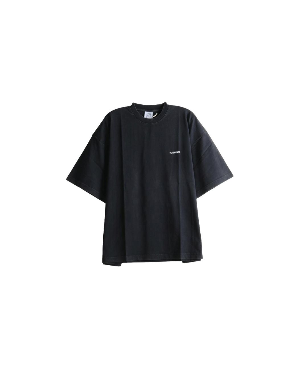 Vetements Black Classic Logo Boxy T-Shirt "Faded Mh27Tr144B" for men