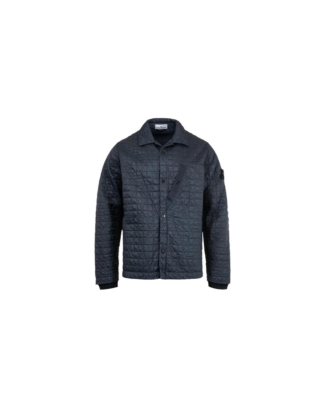 Stone Island Blue Woven Patch Crinkle Lap Jacket "Ink" 4100024 S0186 V0026" for men