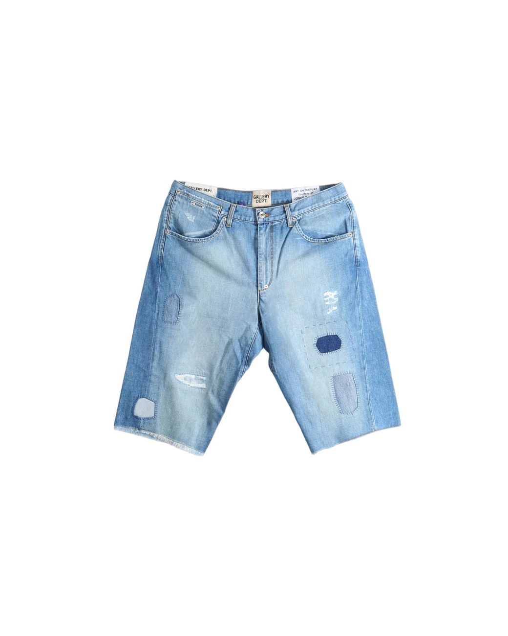 GALLERY DEPT. Blue Distressed Denim Shorts Gd155" for men