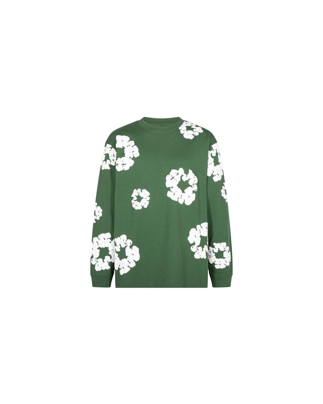 DENIM TEARS Green Long Sleeve Cotton Wreath T-Shirt Dt054" for men