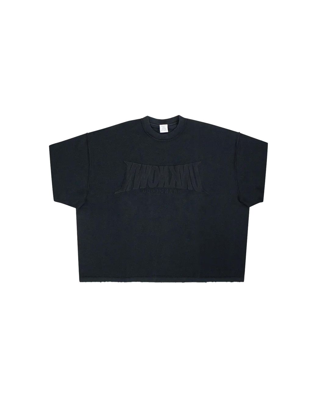 Vetements Black Dirty Unknown Embroidered Oversized T-Shirt Ue63Tr360B Blac" for men