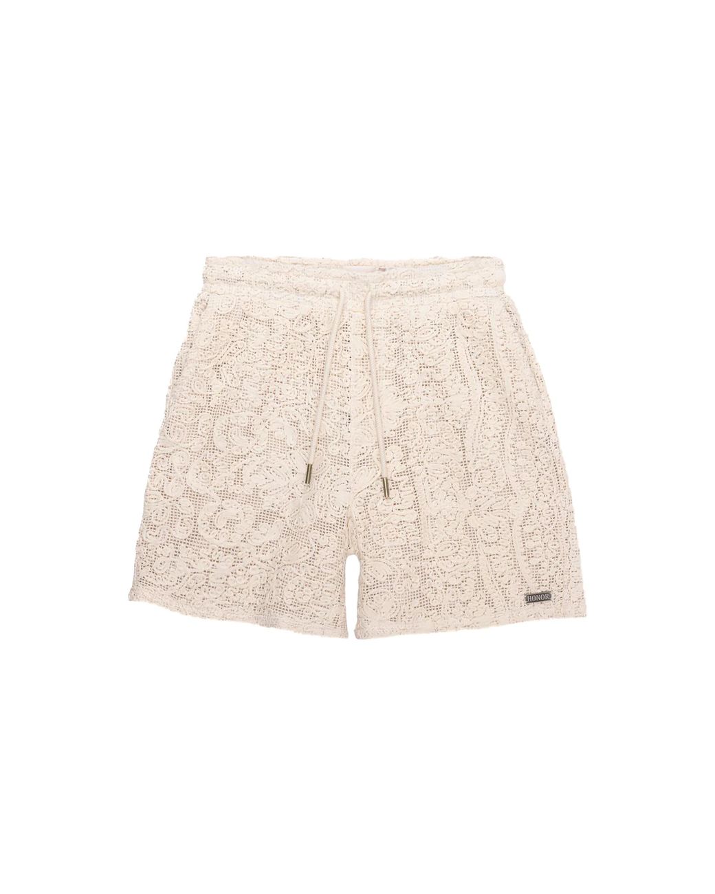 Honor The Gift Black Mind Maze Crochet Shorts "Natural" Htg260127 Nat" for men