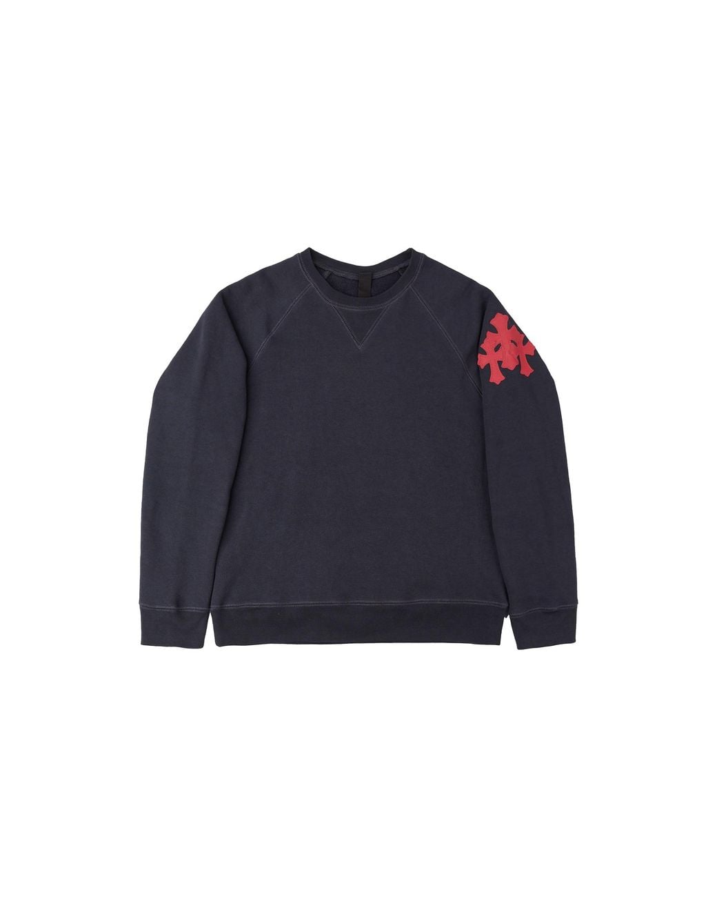 Chrome Hearts Blue Paper Jam Triple Leather Cross Patch Crewneck Sweatshirt Chrm1940" for men