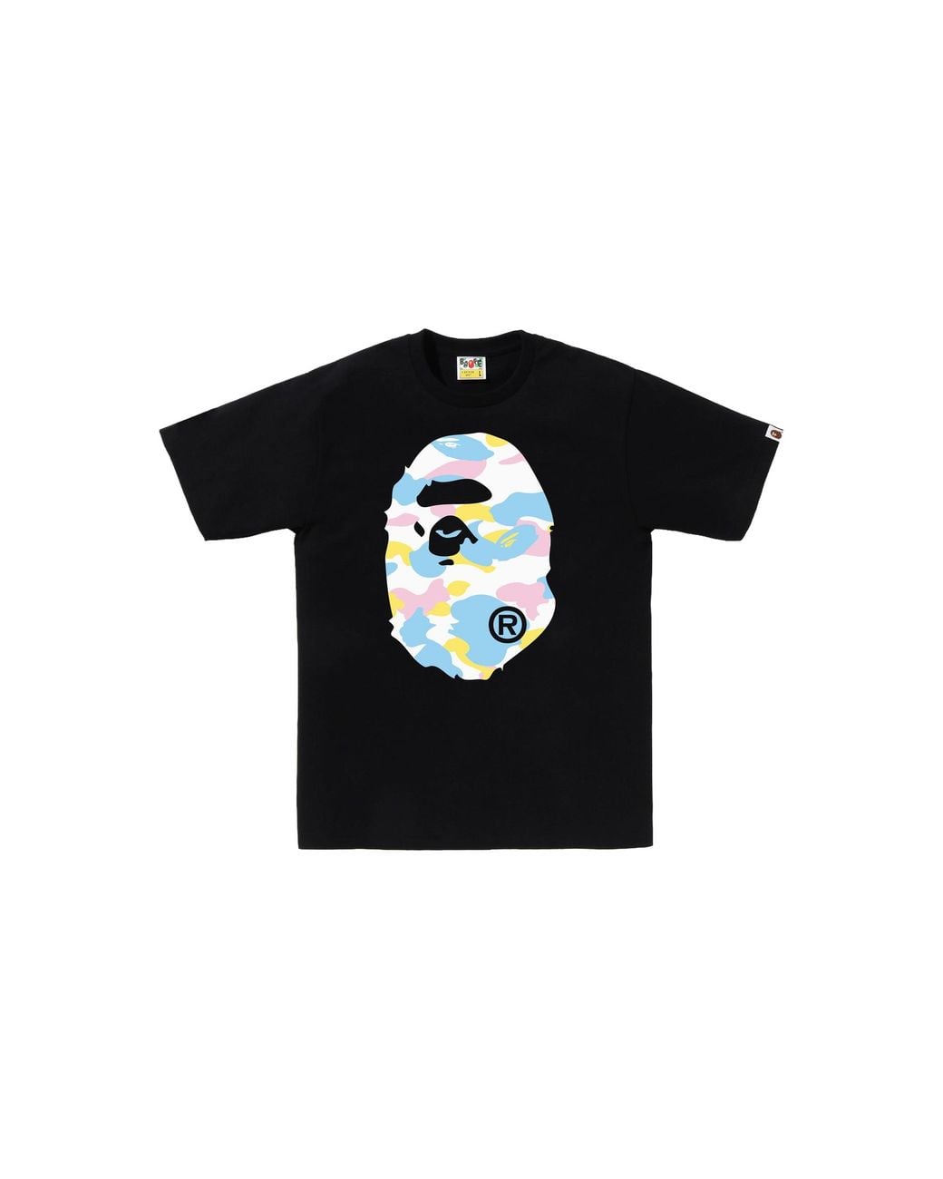 A Bathing Ape Black New Multi Camo Big Ape Head T-Shirt 107" for men