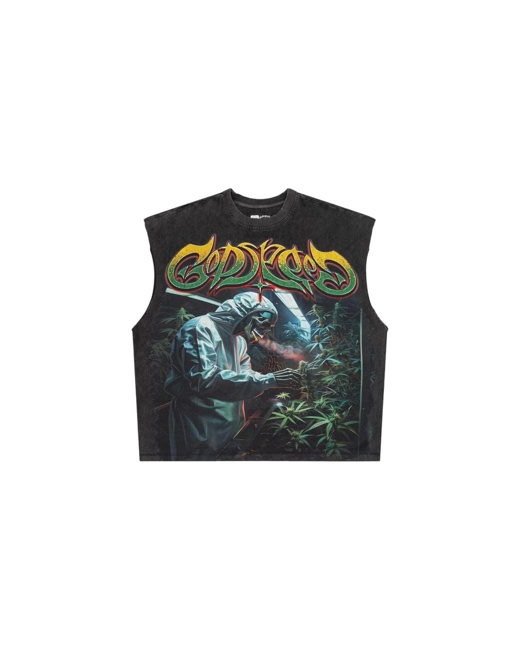 GODSPEED NEW YORK Black 420 Indoor Vvs Sleeveless T-Shirt Wash" 10053660" for men