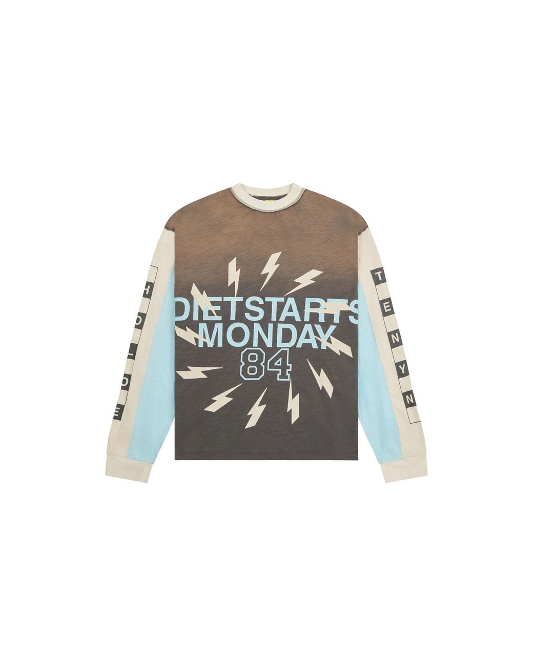 DIET STARTS MONDAY Black Bolt Panel Long Sleeve T-Shirt "Vintage Dsm Fw26 054" for men