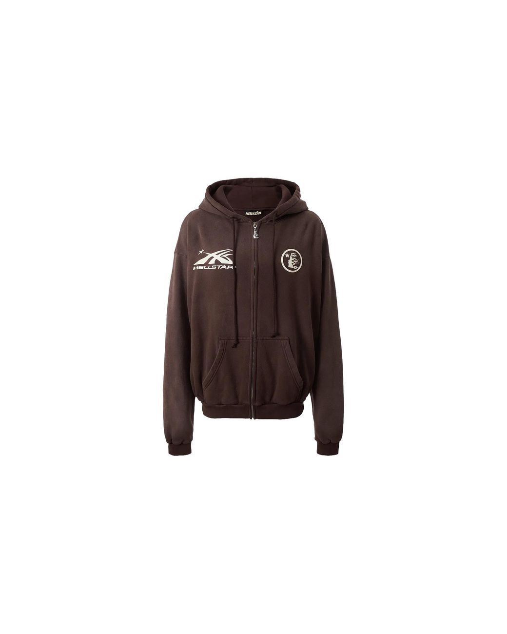 HELLSTAR Black Hs Logo Zip-Up Hoodie Hsr294" for men