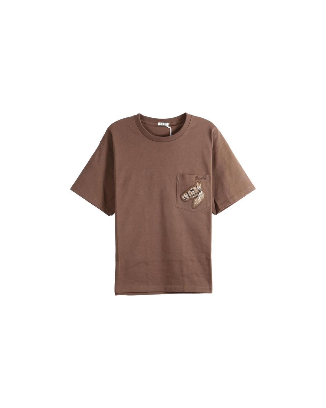 Bode Brown Sequin Pony Pocket T-Shirt "Dark" Mrf26Cs014 Dark" for men