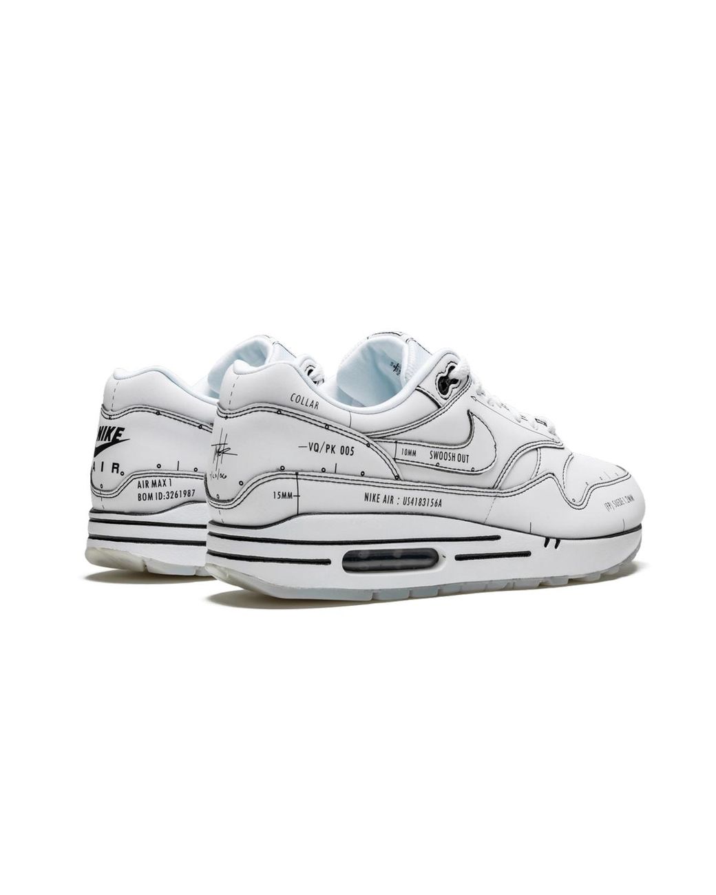 Nike Black Air Max 1 "Sketch Schematic" Cj4286 100" for men