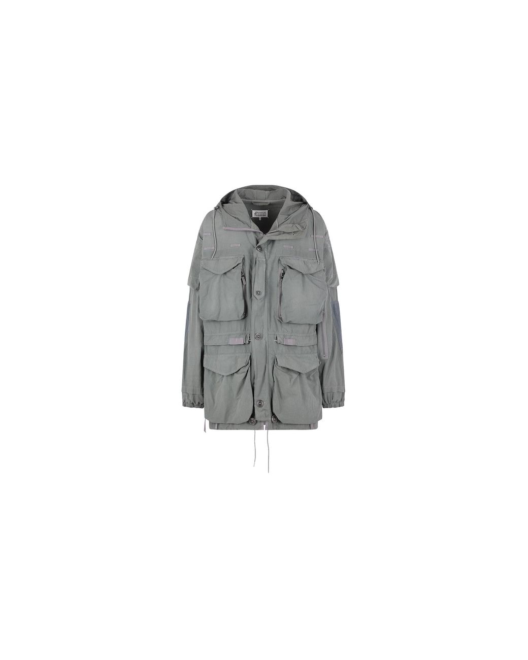 Maison Margiela Black Cargo Pockets Ripstop Coat "Sage" S50Am0653M35685809" for men